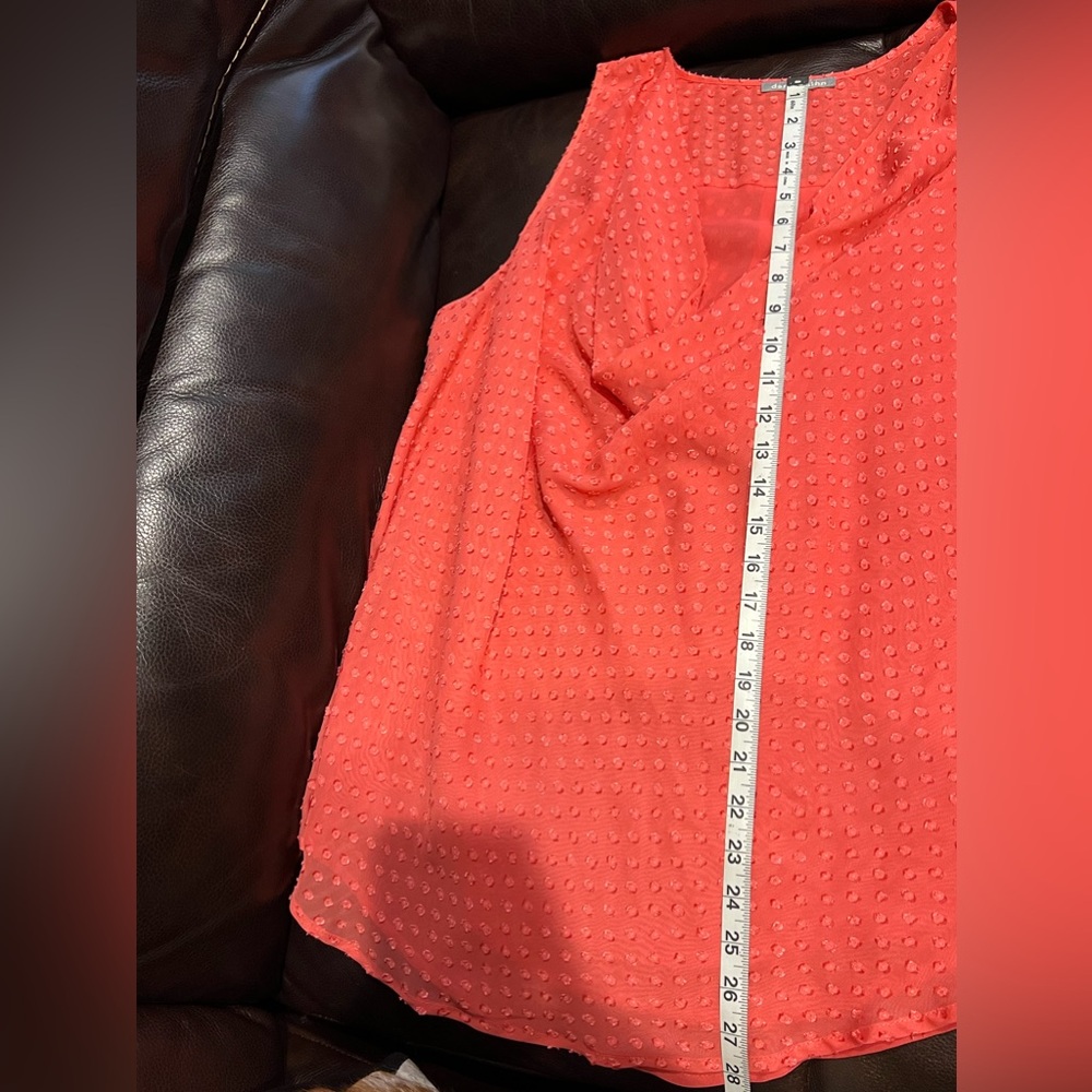 Danielrainn beautiful coral sheer cowl neck top - Picture 7 of 7